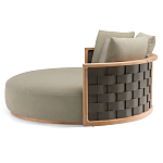 Дизайнерский уличный диван из массива дерева с плетеной спинкой PALINFRASCA Sofa варинант исполнения - 12 | Loft Concept в Костроме