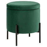 Зеленый пуф на черных ножках SANJAY варинант исполнения - 1 | Loft Concept в Костроме