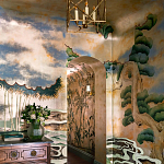 Обои ручная роспись Bamboo River Blossom Original colourway on Deep Rich Gold gilded paper with pearlescent antiquing варинант исполнения - 1 | Loft Concept в Костроме