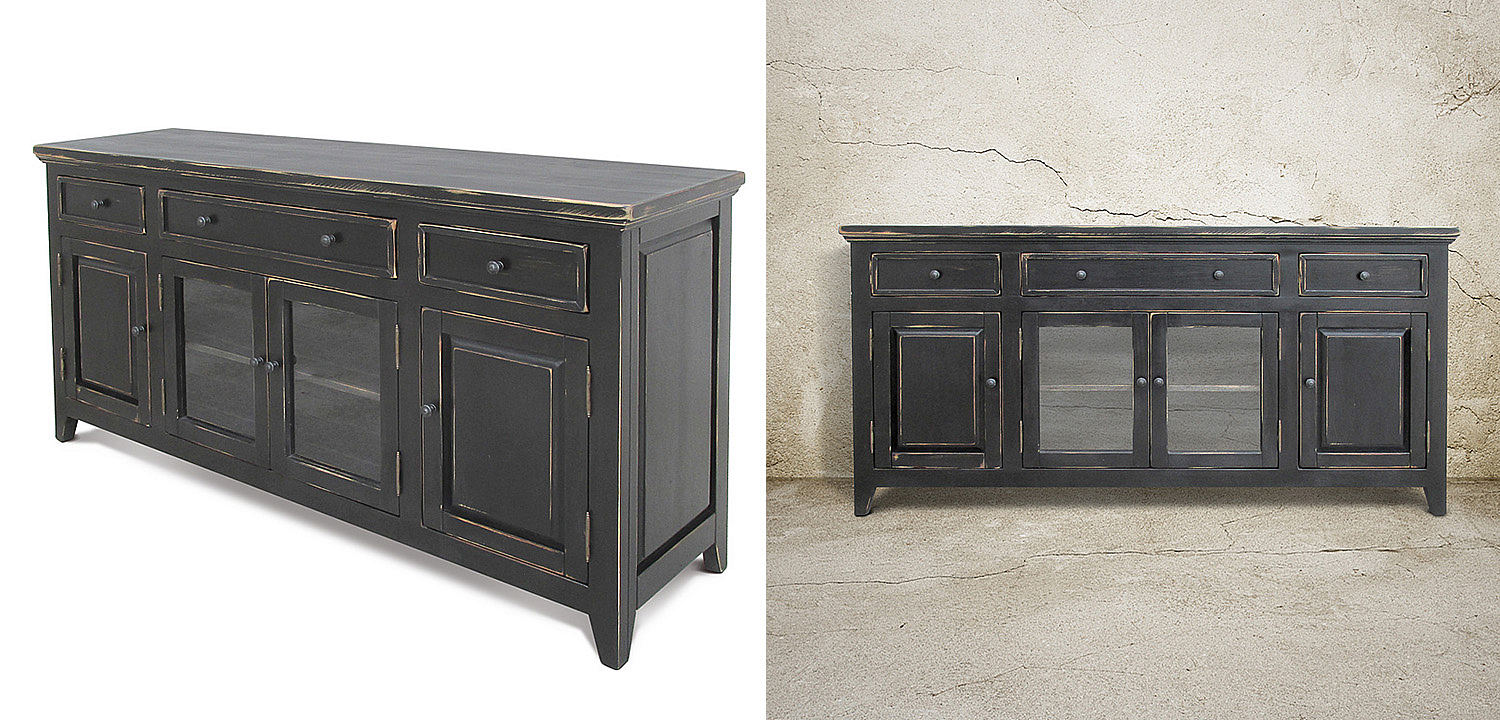 Комод длинный в стиле прованс Geronimo Provence HARMONIE Weathered Charcoal long Комод длинный в стиле прованс Geronimo Provence HARMONIE Weathered Charcoal long - Loft-Concept в Костроме