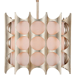 Люстра овальной формы с фактурным серебряным каркасом и тканевым абажуром Silver Honeycomb варинант исполнения - 2 | Loft Concept в Костроме