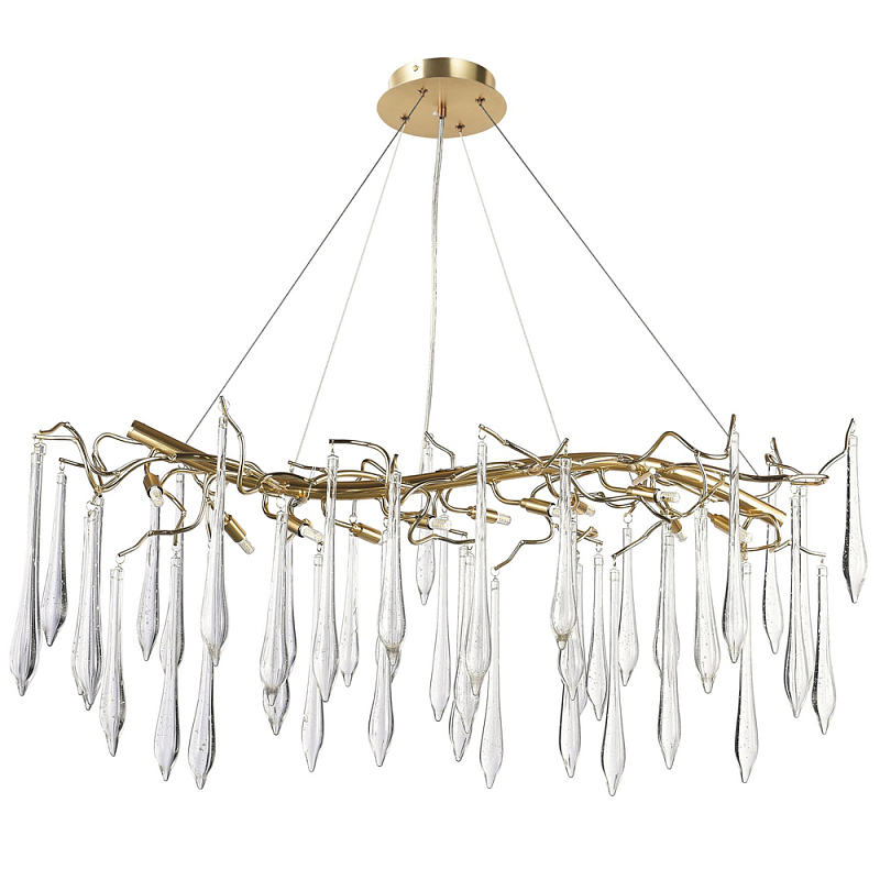 Линейная люстра с хрустальными подвесками в виде капель Droplet Crystal Gold Linear Chandelier 12 Золотой Прозрачный Линейная люстра с хрустальными подвесками в виде капель Droplet Crystal Gold Linear Chandelier 12 Золотой Прозрачный в Костроме | Loft Concept