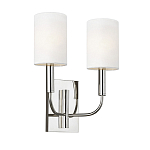 Бра с прямоугольным основанием и 2-мя белыми цилиндрическими льняными абажурами Feiss варинант исполнения - 1 | Loft Concept в Костроме