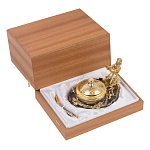 Икорница с декором "Емеля" с гравировкой на подставке из натурального камня Агат Decorative Cavair Dishes варинант исполнения - 4 | Loft Concept в Костроме