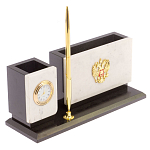 Настольный письменный набор из мрамора с часами и ручкой Marble Accessory варинант исполнения - 2 | Loft Concept в Костроме