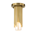 Потолочный светильник латунного цвета с цилиндрическим белым матовым плафоном Elstead Lighting варинант исполнения - 1 | Loft Concept в Костроме