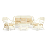 Комплект уличной мебели из ротанга Clara белый варинант исполнения - 1 | Loft Concept в Костроме