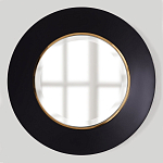 Чёрное настенное зеркало с золотым кантом Porunalia варинант исполнения - 2 | Loft Concept в Костроме