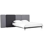Кровать с большим мягким изголовьем Unity Dark Grey Bed варинант исполнения - 8 | Loft Concept в Костроме