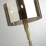 Торшер с круглым плафоном на высокой бронзовой ножке с вертикальным декором из металлических трубок Sohne варинант исполнения - 4 | Loft Concept в Костроме