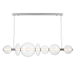 Подвесной светильник линейный с прозрачными стеклянными шарами разного диаметра Eurofase варинант исполнения - 3 | Loft Concept в Костроме