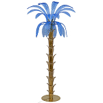 Торшер Glass Decorated Palm Floor Lamp Blue Листья Пальмы  варинант исполнения - 6 | Loft Concept в Костроме