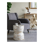 Приставной столик с мозаичным рисунком из раковин устриц Bone Inlay варинант исполнения - 8 | Loft Concept в Костроме