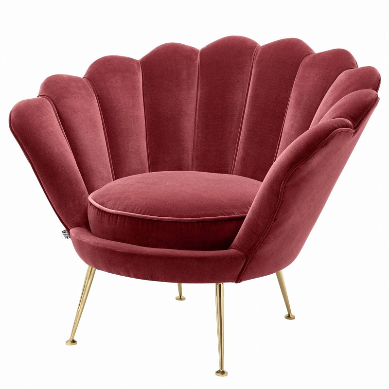 Кресло Eichholtz Chair Trapezium Wine Red Красный Латунь Кресло Eichholtz Chair Trapezium Wine Red Красный Латунь в Костроме | Loft Concept