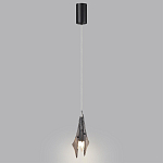 Подвесной светильник с черной металлической основой и рельефным плафоном Glass Pod варинант исполнения - 5 | Loft Concept в Костроме