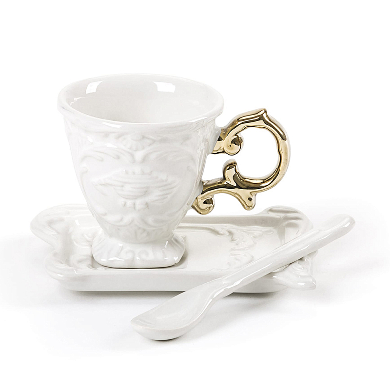 Кофейная пара Seletti I-Coffee Gold Белый Золотой Кофейная пара Seletti I-Coffee Gold Белый Золотой в Костроме | Loft Concept