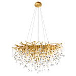 Люстра подвесная с прозрачными стеклянными подвесками в форме капель Диаметр 80 см Droplet Chandelier варинант исполнения - 12 | Loft Concept в Костроме