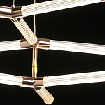 Люстра с геометрической конструкцией из вытянутых цилиндрических плафонов Hex Scaffold  варинант исполнения - 6 | Loft Concept в Костроме