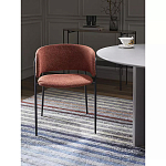 Стул полукруглый мягкий с буклированной обивкой Chair with Boucle Upholstery варинант исполнения - 3 | Loft Concept в Костроме