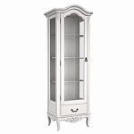 Витрина белая однодверная из массива бука с 4-мя полками и ящиком White Provence варинант исполнения - 2 | Loft Concept в Костроме