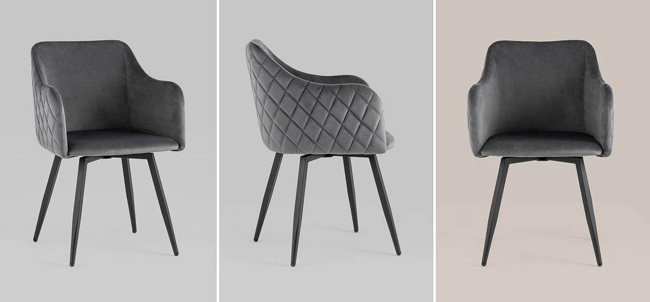 Стул Вращающийся Nika Chair Серый Цвет Стул Вращающийся Nika Chair Серый Цвет - Loft-Concept в Костроме