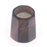 Подсвечник из натурального камня обсидиан со свечой Stone Candlestick варинант исполнения - 2 | Loft Concept в Костроме