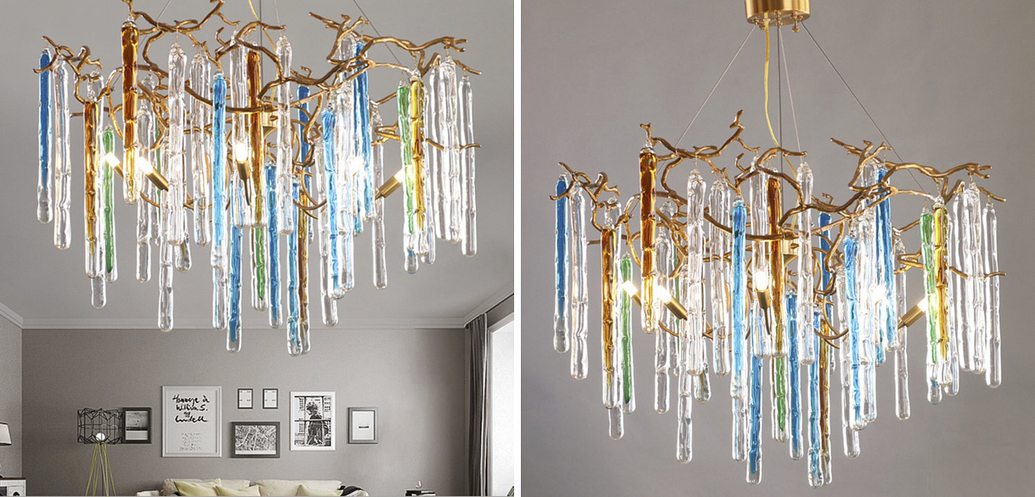 Люстра Waterfall Chandelier Blue Люстра Waterfall Chandelier Blue - Loft-Concept в Костроме