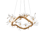 Люстра подвесная с прозрачными стеклянными птичками на ветвях Диаметр 80 см Serip Voa варинант исполнения - 7 | Loft Concept в Костроме