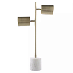Настольная лампа золотистая на белом мраморном основании Streams of Light варинант исполнения - 2 | Loft Concept в Костроме