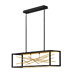 Люстра прямоугольная черного цвета с декором в виде ветвей в золотой отделке Hinkley варинант исполнения - 2 | Loft Concept в Костроме