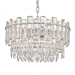 Круглая люстра с хрустальными подвесками на серебряном каркасе Gorgeous Crystal Light варинант исполнения - 3 | Loft Concept в Костроме