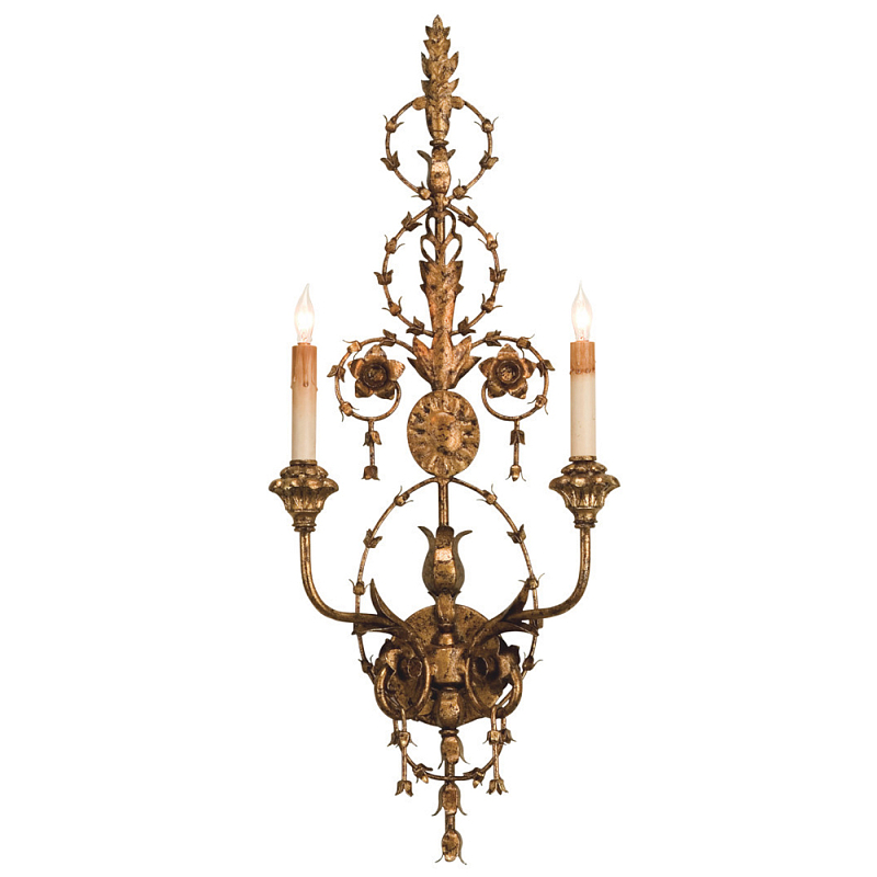 Бра настенное с цветочным мотивом Vintage Luxury Винтажное Светлое Золото Бра настенное с цветочным мотивом Vintage Luxury Винтажное Светлое Золото в Костроме | Loft Concept