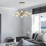 Люстра подвесная с белыми лампами в форме шара Flute варинант исполнения - 1 | Loft Concept в Костроме