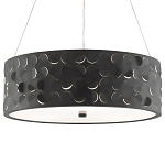 Люстра в форме цилиндра с чёрным фактурным абажуром Round Necklines варинант исполнения - 2 | Loft Concept в Костроме