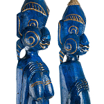 Комплект из 2-х деревянных статуэток Asmat Statuettes Blue Green варинант исполнения - 3 | Loft Concept в Костроме