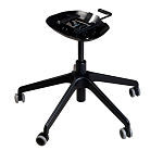 Стул с мягкой бежевой обивкой из велюра и подъемно-поворотным механизмом на черных колесиках Harper Beige варинант исполнения - 3 | Loft Concept в Костроме