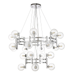 Люстра подвесная с двумя ярусами и 24-ю рельефными прозрачными плафонами из стекла Perforated Glass Bubbles варинант исполнения - 2 | Loft Concept в Костроме