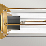 Бра для ванных комнат горизонтальное с 2-мя прозрачным цилиндрическим плафонами на круглом основании Hinkley варинант исполнения - 4 | Loft Concept в Костроме