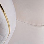 Кресло велюровое оттенка слоновой кости с простроченной спинкой Perfect Comfort варинант исполнения - 3 | Loft Concept в Костроме