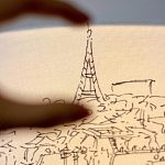 Настольная лампа с принтом на белом тканевом абажуре Roof Garden Lamp варинант исполнения - 3 | Loft Concept в Костроме