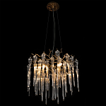 Люстра подвесная круглая в виде ветвей деревьев бронзового цвета с прозрачными подвесками-каплями Droplet Chandelier варинант исполнения - 2 | Loft Concept в Костроме