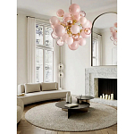 Люстра розовые шары на золотом каркасе Pink Light Bubbles варинант исполнения - 4 | Loft Concept в Костроме