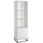 Стеллаж книжный белый с 3-мя открытыми полками и дверкой Strict Lines варинант исполнения - 1 | Loft Concept в Костроме