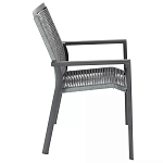 Стул темно-серый с высокой плетеной спинкой и сиденьем Braided Strength варинант исполнения - 2 | Loft Concept в Костроме