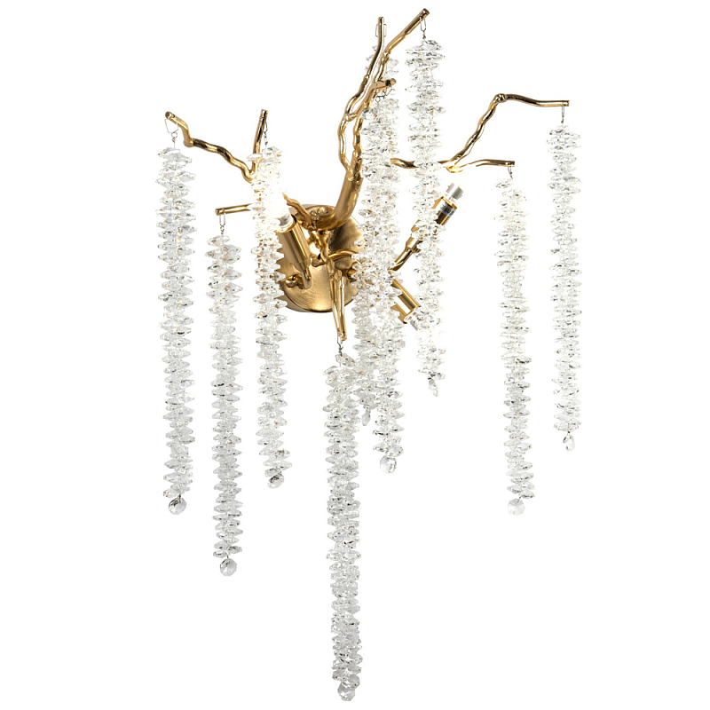 Бра с декором в виде ветвей с хрустальными подвесками Fairytree Gold Crystal Wall Lamp Золотой Прозрачное Стекло Бра с декором в виде ветвей с хрустальными подвесками Fairytree Gold Crystal Wall Lamp Золотой Прозрачное Стекло в Костроме | Loft Concept