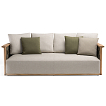 Дизайнерский уличный диван из массива дерева с плетеной спинкой PALINFRASCA Sofa варинант исполнения - 18 | Loft Concept в Костроме