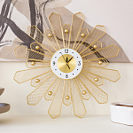 Часы настенные из металла в виде солнца с белым циферблатом Mirror Tower Clock варинант исполнения - 4 | Loft Concept в Костроме