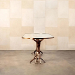 Обеденный стол с фигурным декором бронзового цвета Dichotomy racetrack варинант исполнения - 4 | Loft Concept в Костроме