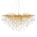 Люстра подвесная с прозрачными стеклянными подвесками в форме капель Диаметр 100 см Droplet Chandelier варинант исполнения - 1 | Loft Concept в Костроме