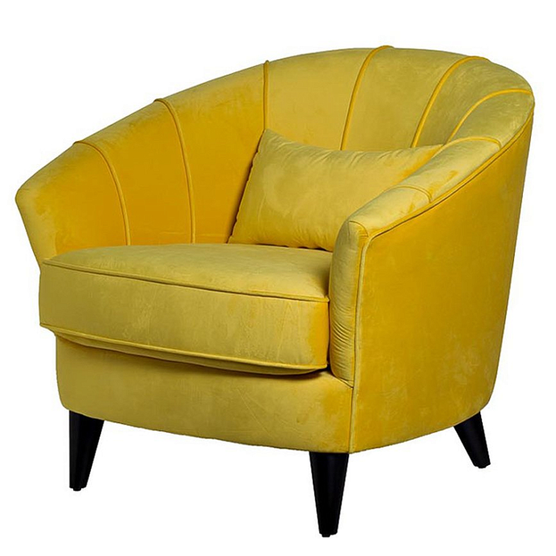 Amour Curved Back Velvet Chair Yellow Желтый Amour Curved Back Velvet Chair Yellow Желтый в Костроме | Loft Concept